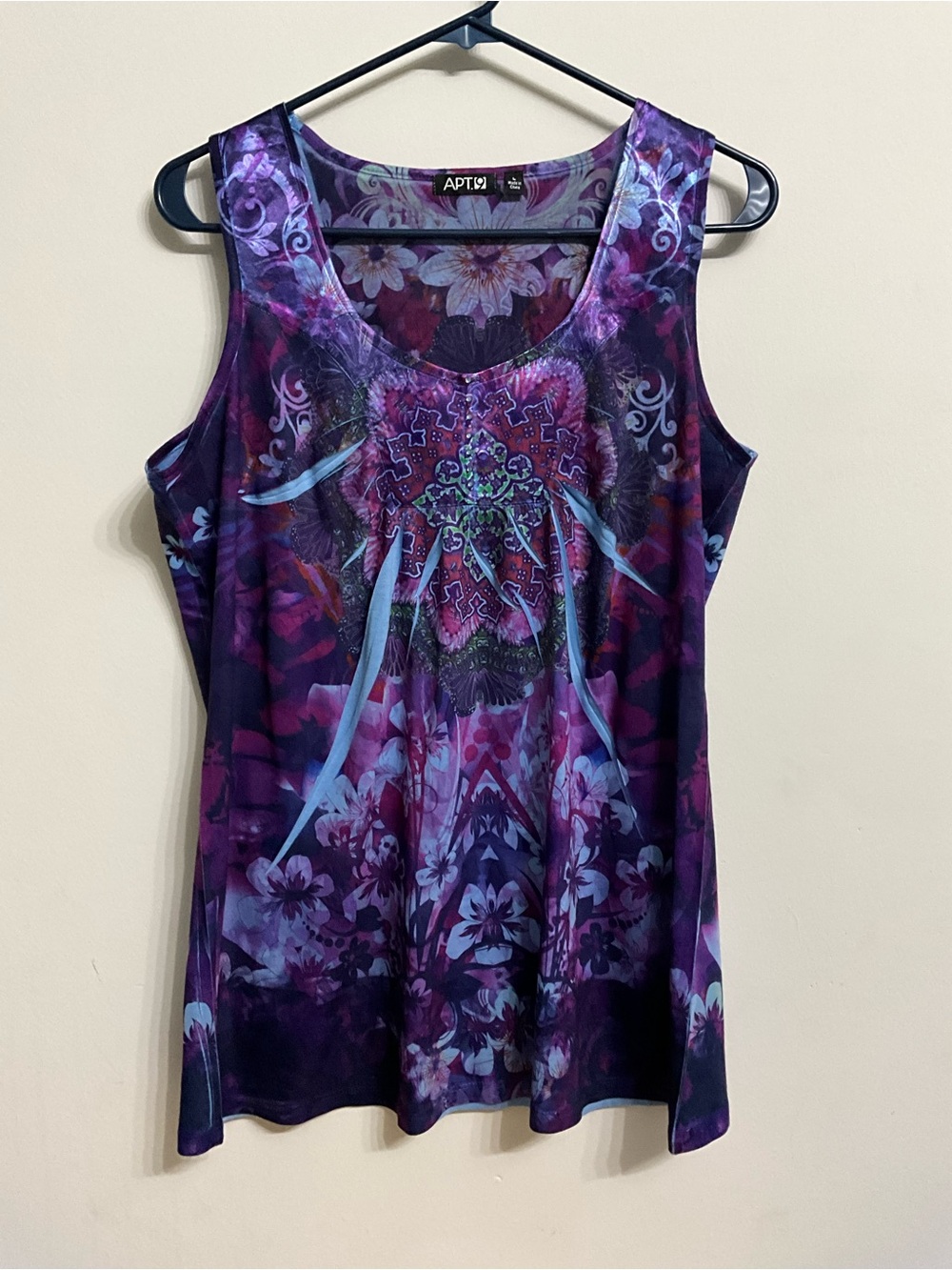 Apt. 9 Purple Floral & Mandala Print Tank Top